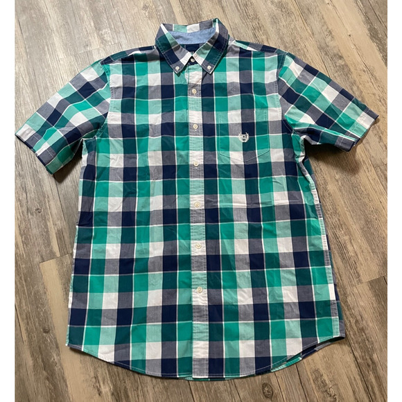 Chaps Shirt Mens Medium Easy Care Casual Button Down Short Sleeve Lot of 2 - Picture 2 of 11